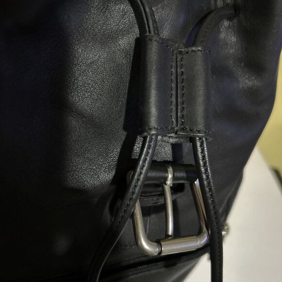 Y2K Coach 0529 Black Leather Extra Large Padded Straps 90s Backpack Vtg Rucksack - Picture 15 of 16